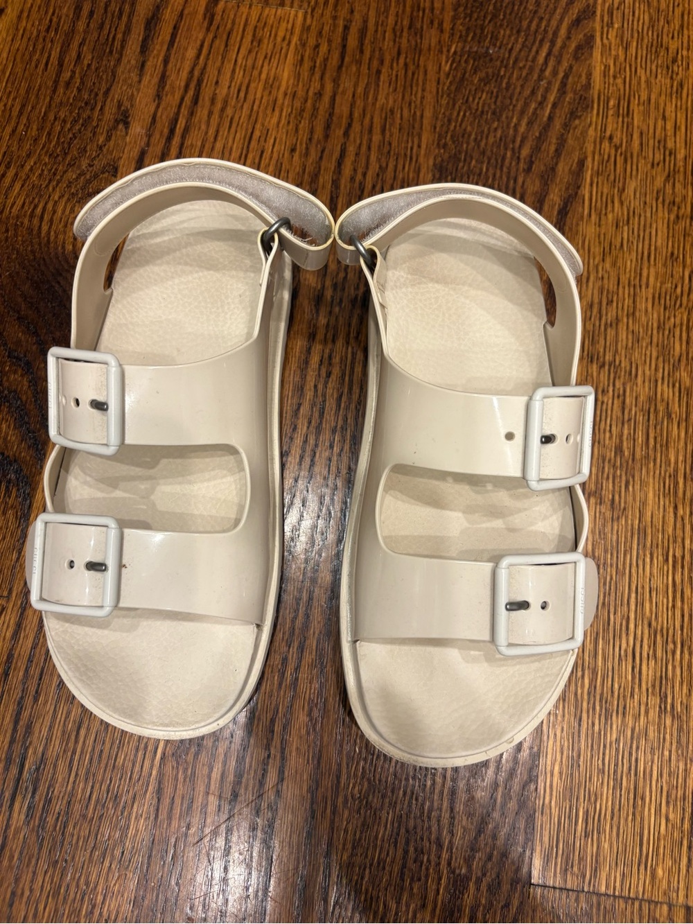 Gucci Cream Double-Buckle Slide Sandals